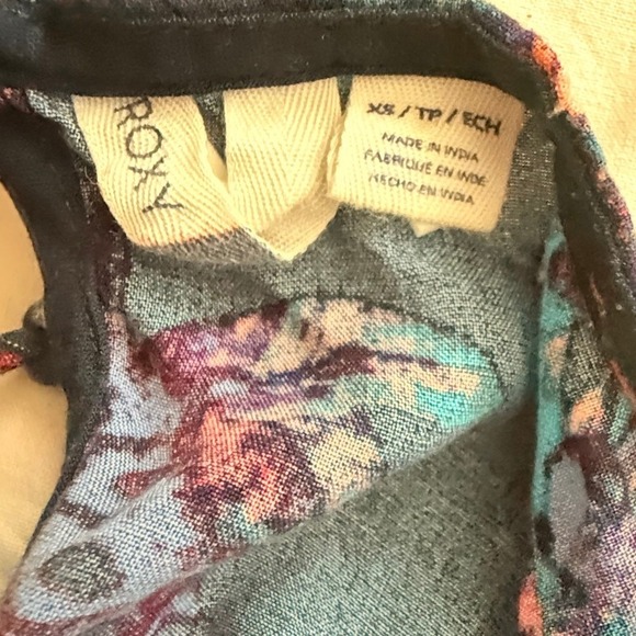 Roxy Floral Print Romper Sleeveless Tie Back Casual Summer Outfit XS - Picture 4 of 4